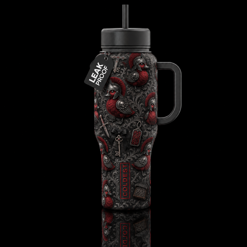 Crimson Quackmire II water bottle design