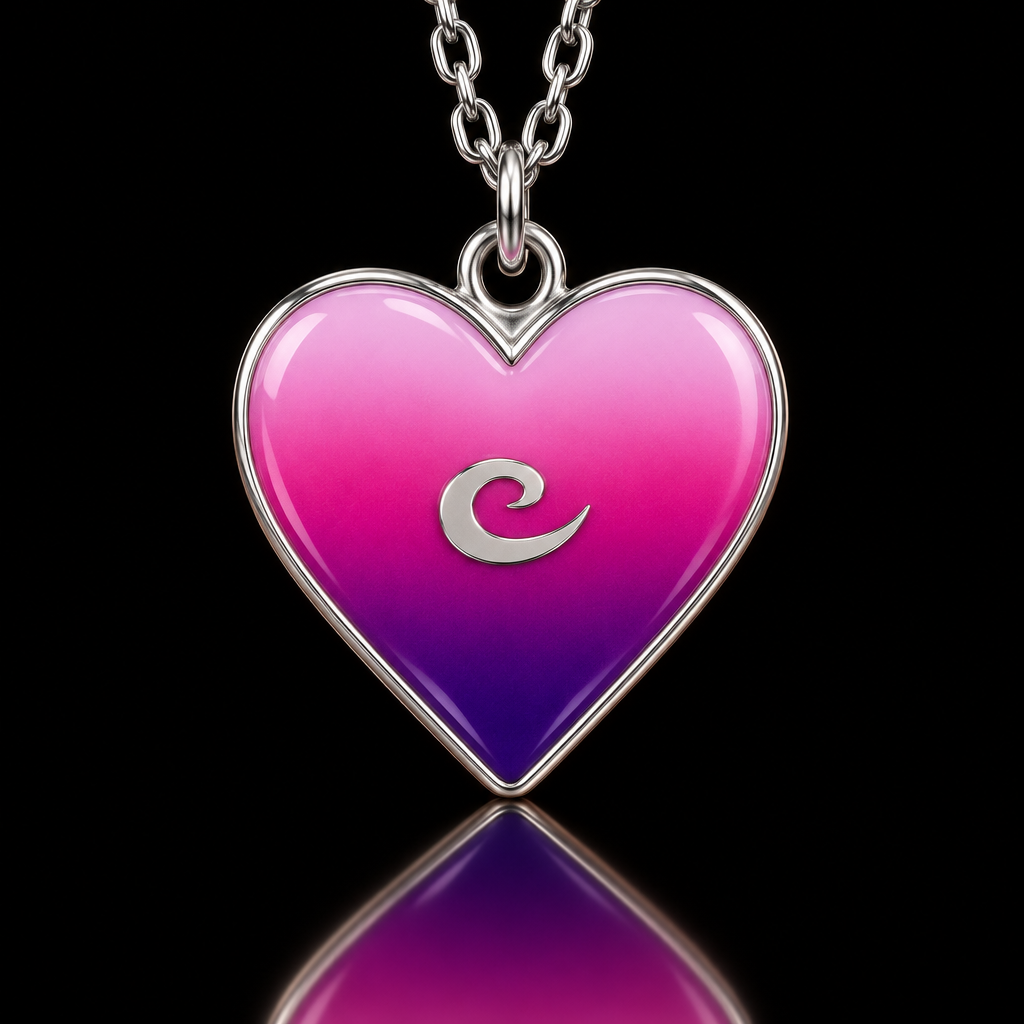 Blush Rush Heart Charm water bottle design