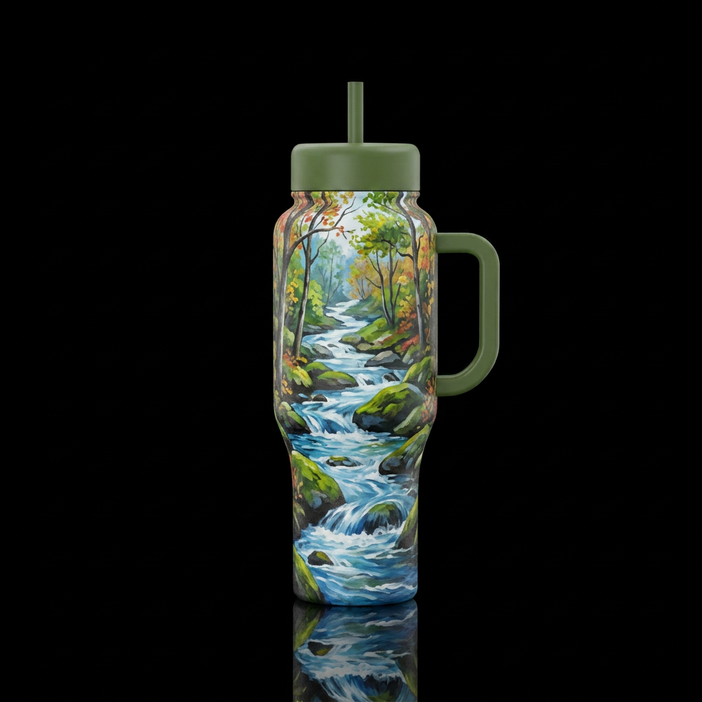 Bubbling brook water bottle design