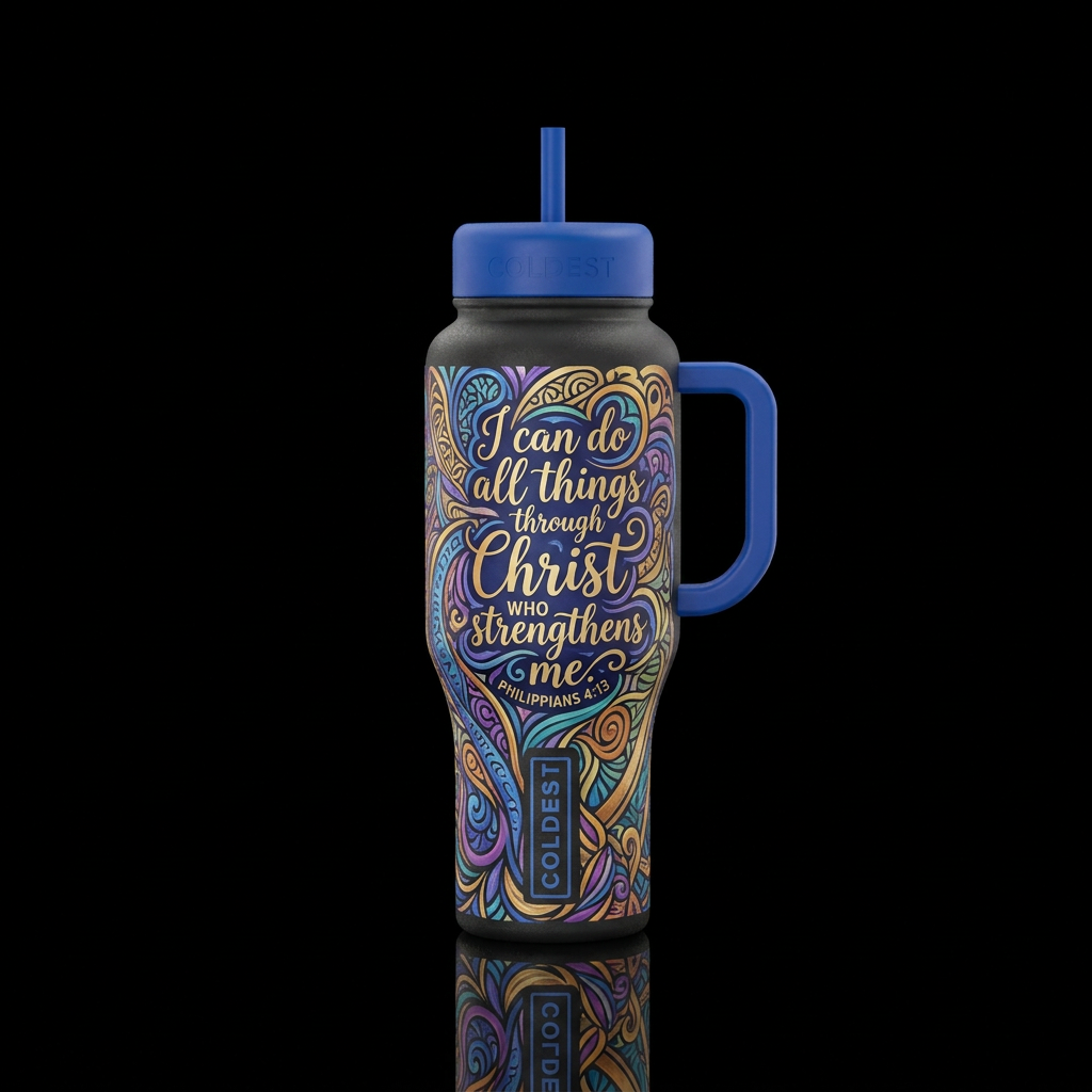 Bible verse water bottle design