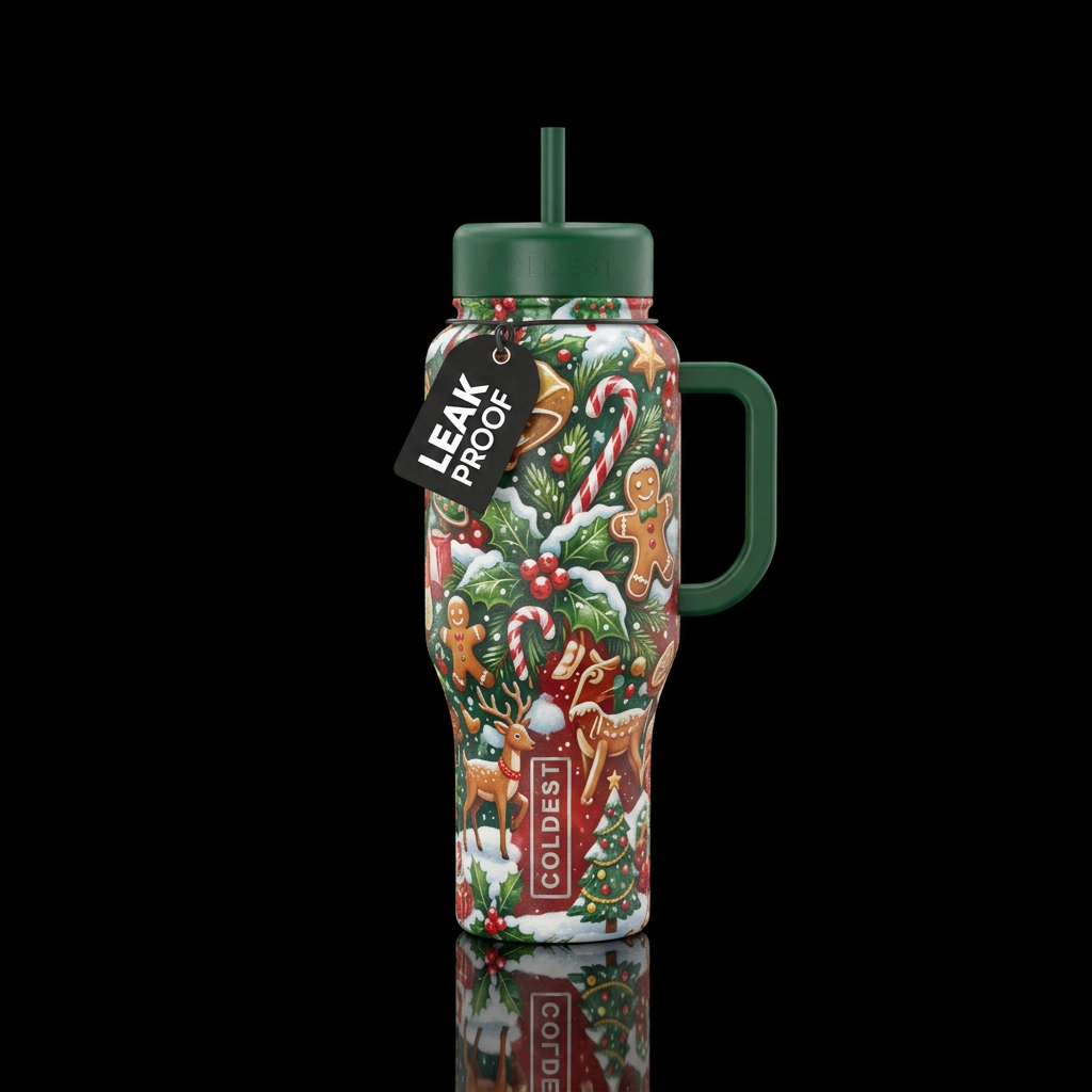 Christmas water bottle design