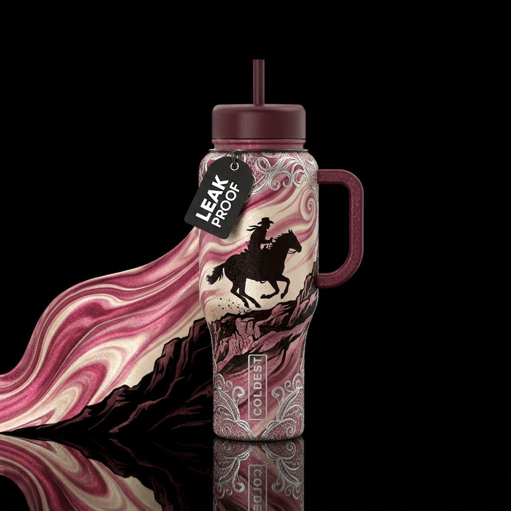 Sunset Rider water bottle design