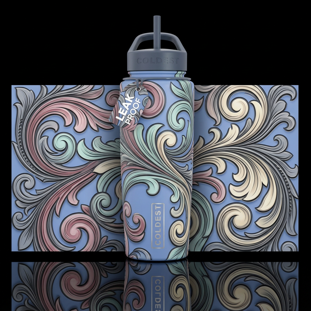 Elegant Gothic Chisele water bottle design
