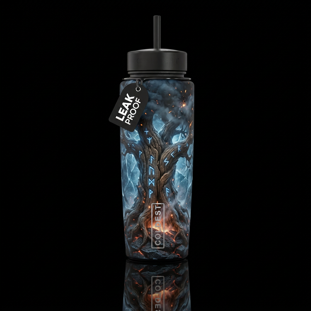 Epic Yggdrasil water bottle design