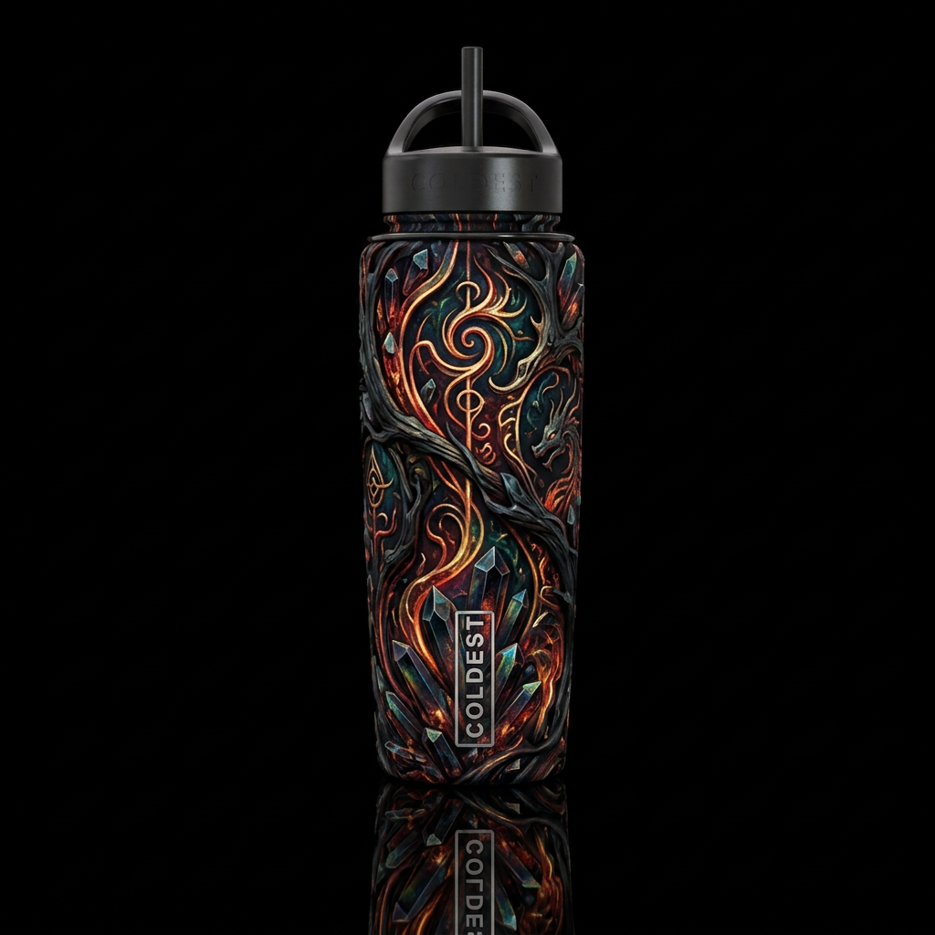 Firery Crystals water bottle design