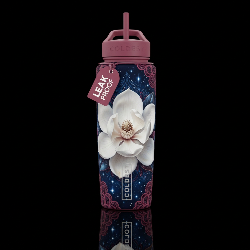Stardust Magnolia water bottle design