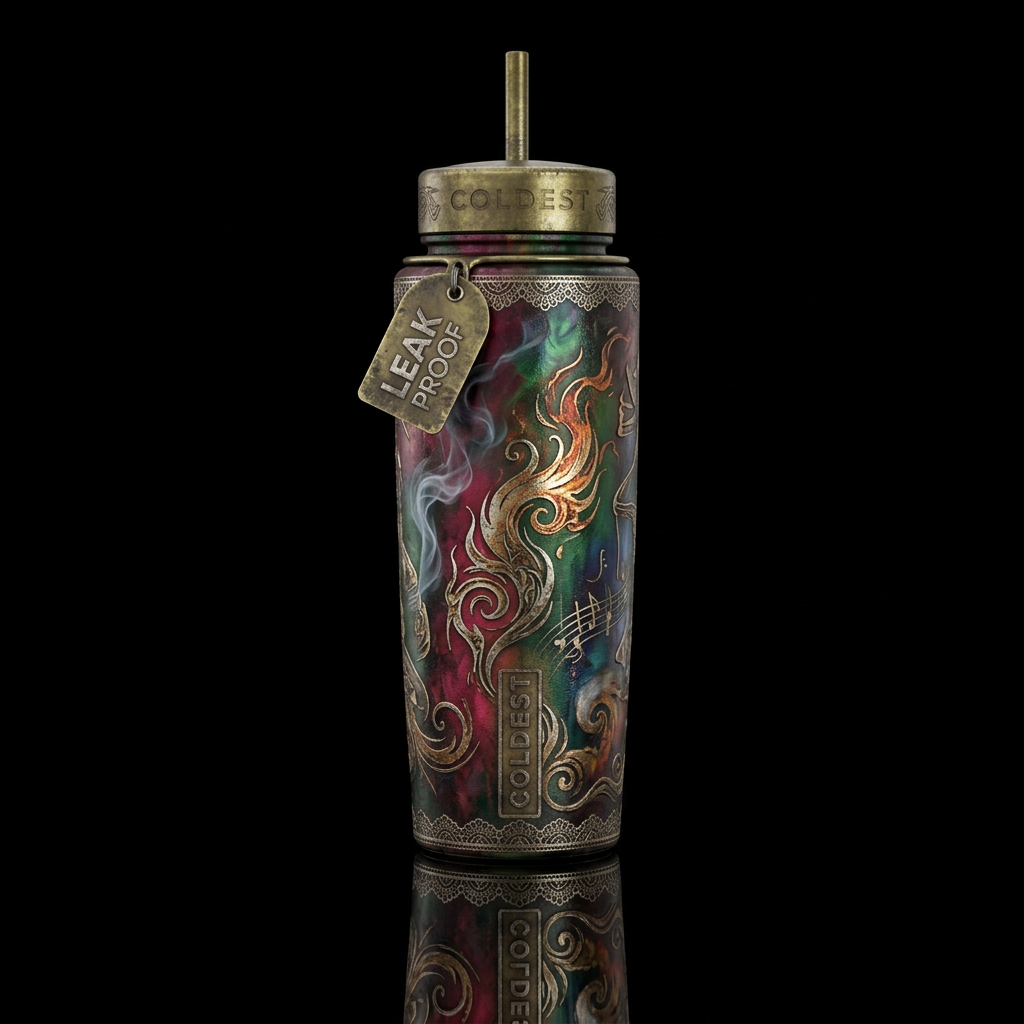 Fiery Music water bottle design