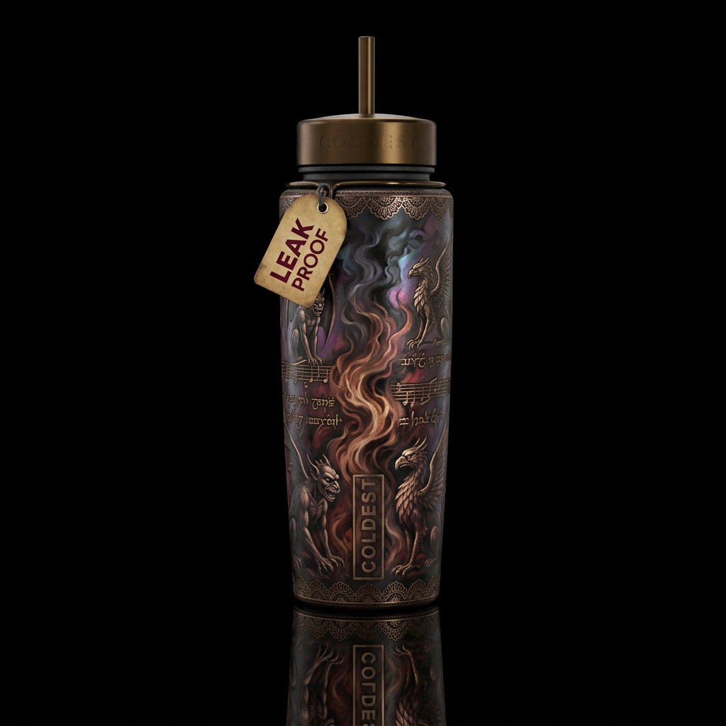 Guarded Ancient Music water bottle design