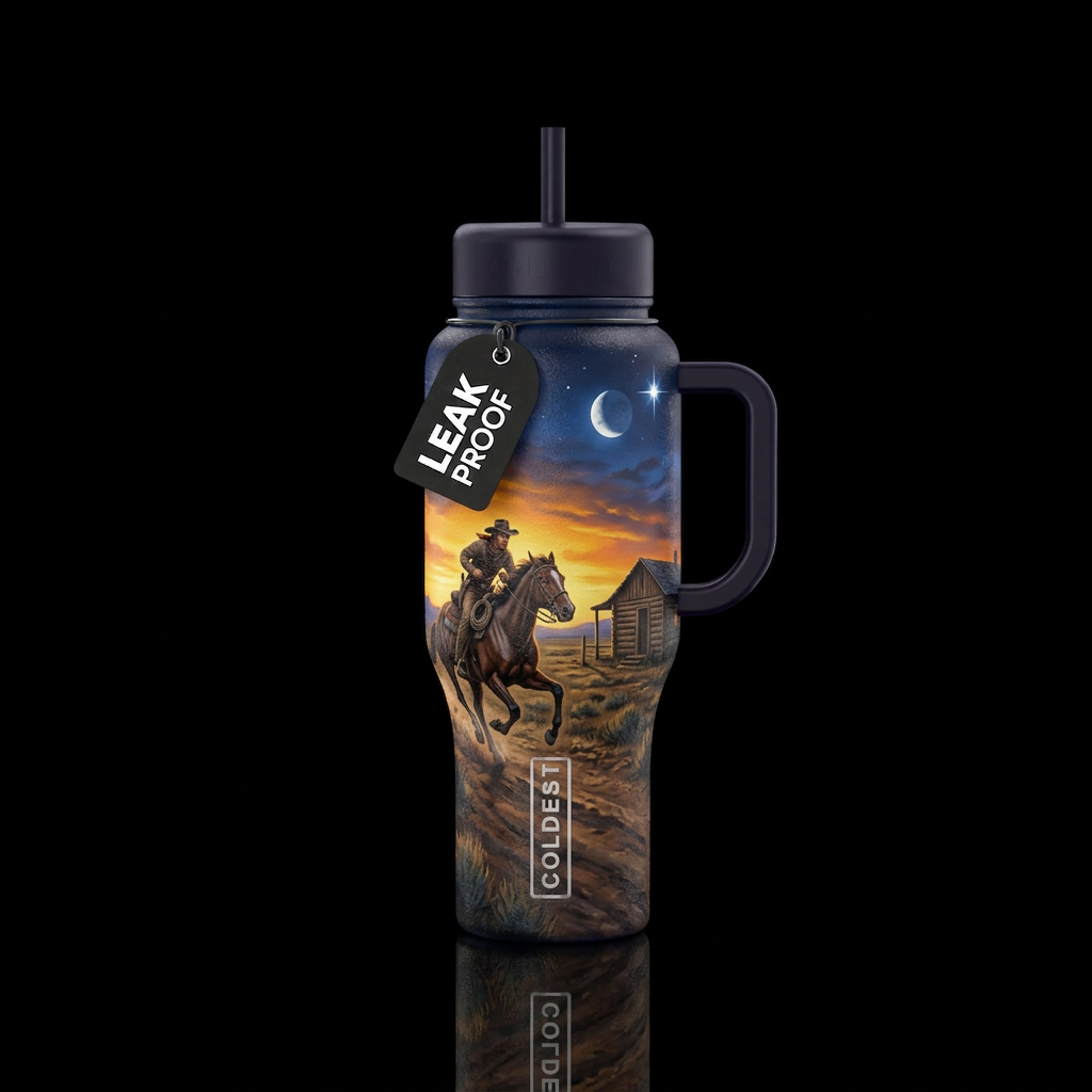 Pony Express at Sunset water bottle design