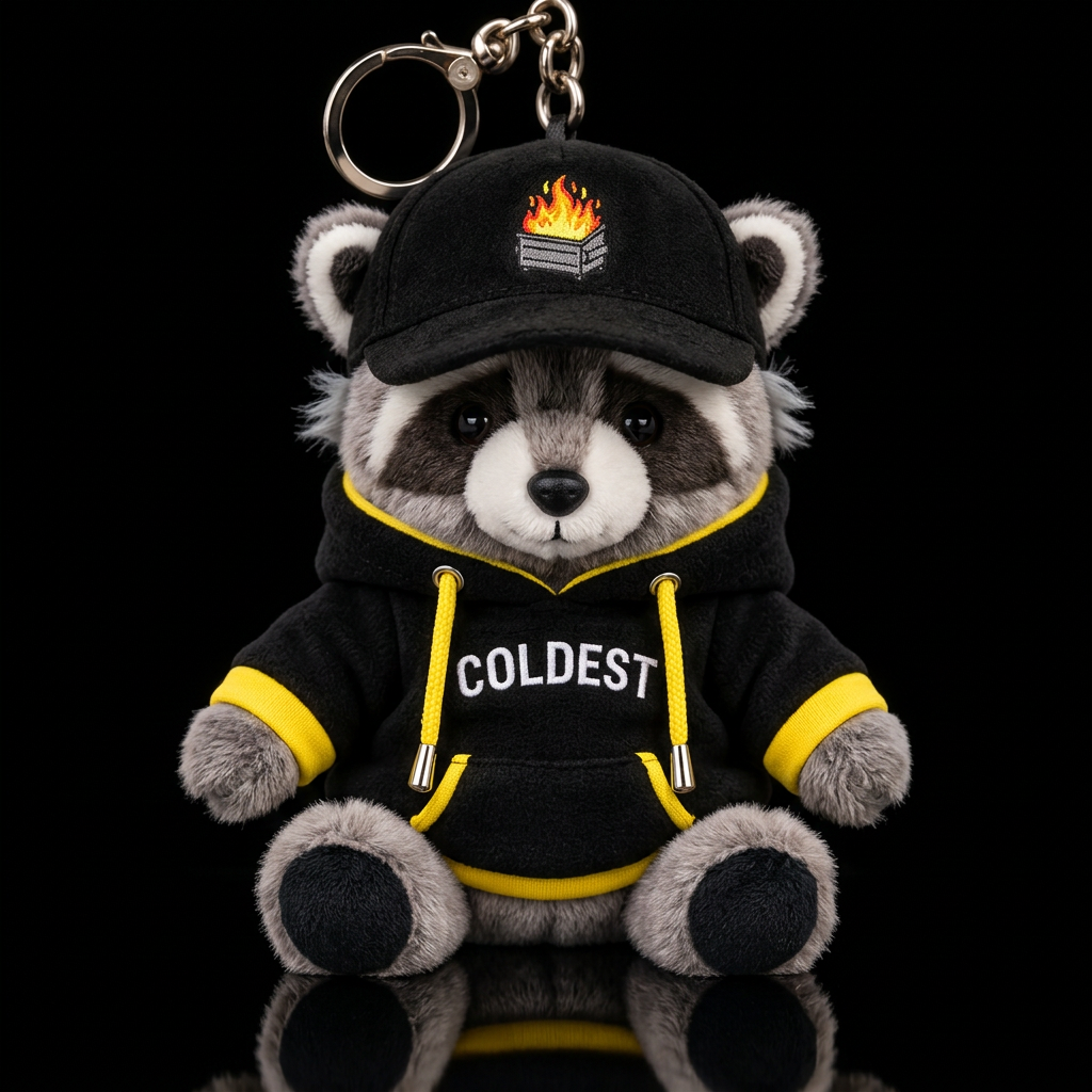 Raccoon in Black water bottle design