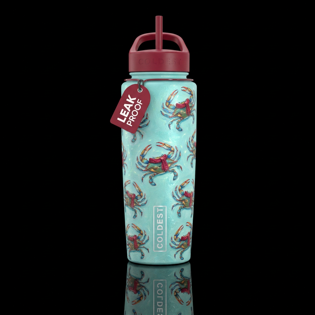 Warm Crabby water bottle design