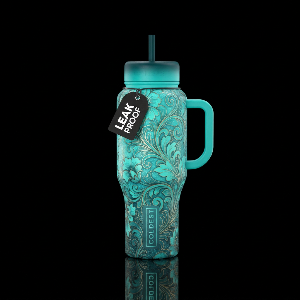 Mystic Teal water bottle design