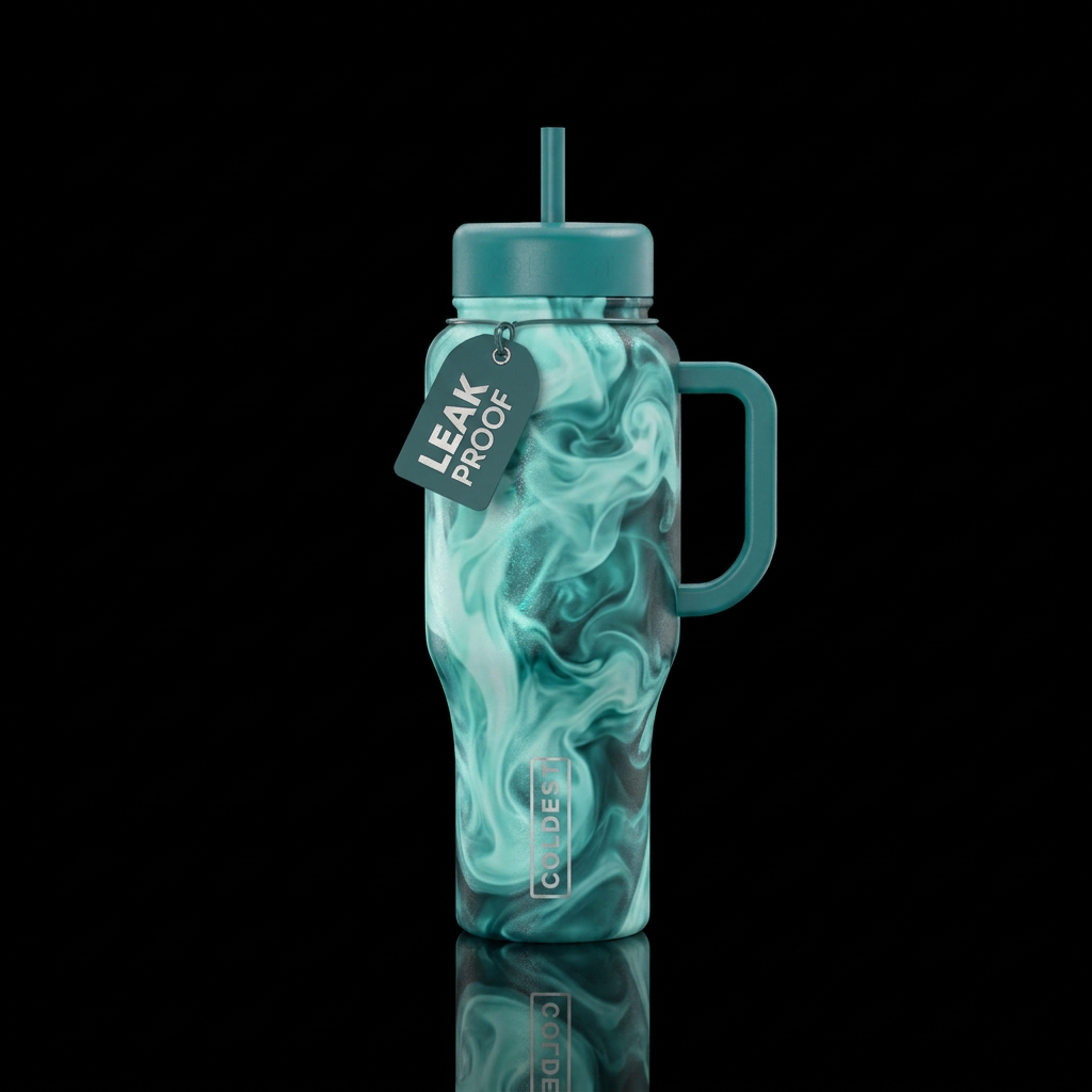 Smokey Teal water bottle design