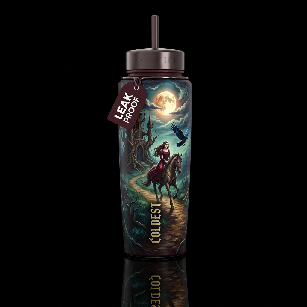 Escaping Thoughts of Insecurities water bottle design