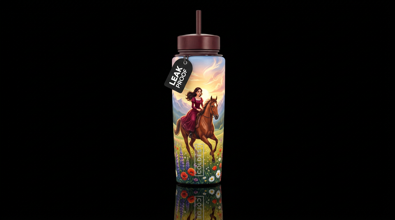 Peaceful Run water bottle design