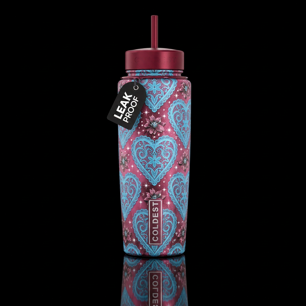Fancy Heart water bottle design