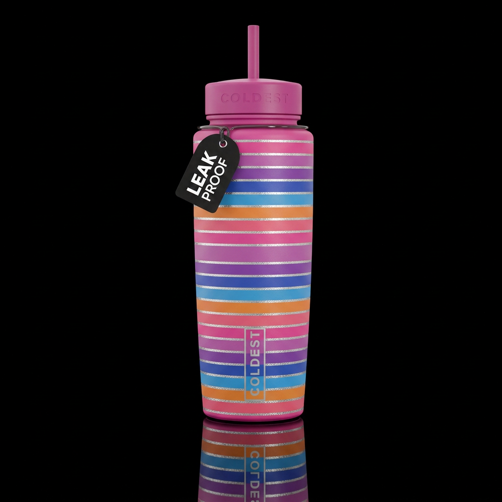Stripes of K water bottle design