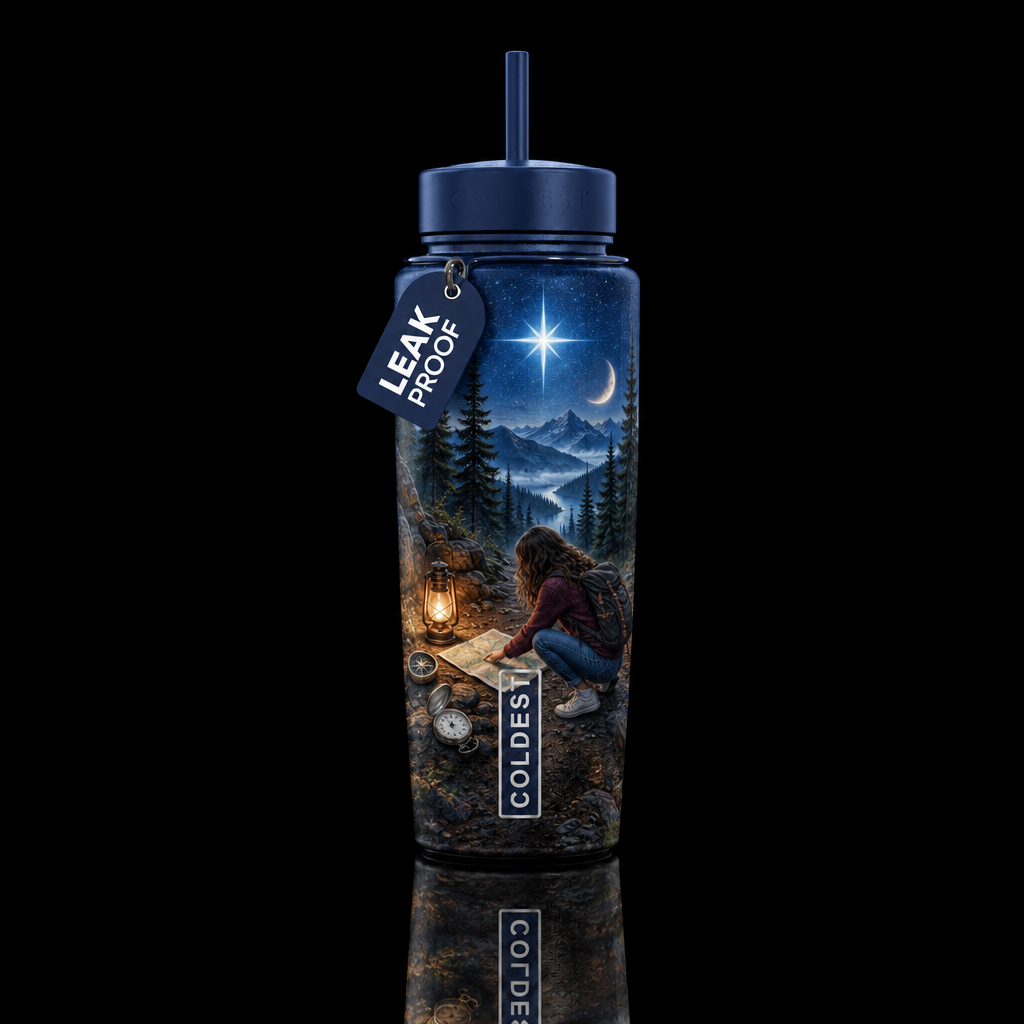 Finding Her Way water bottle design