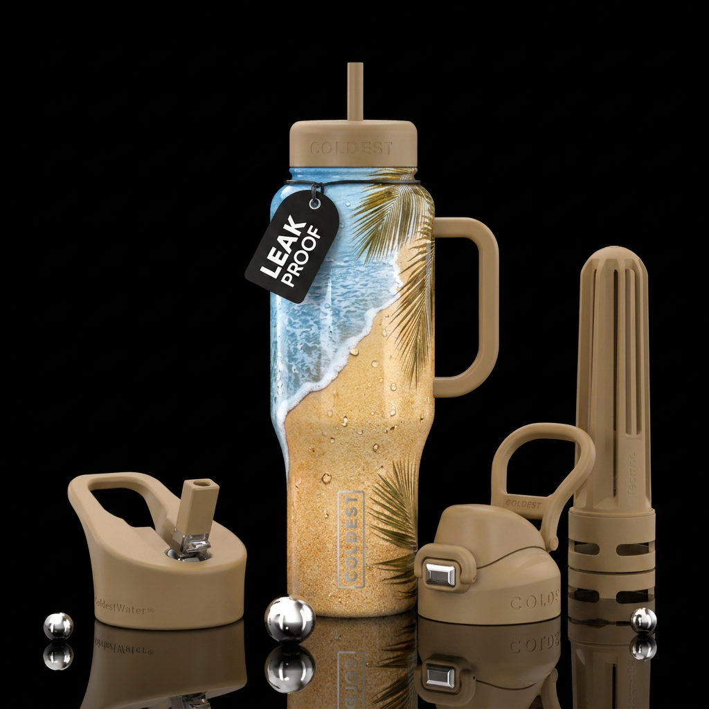 Beach water bottle design