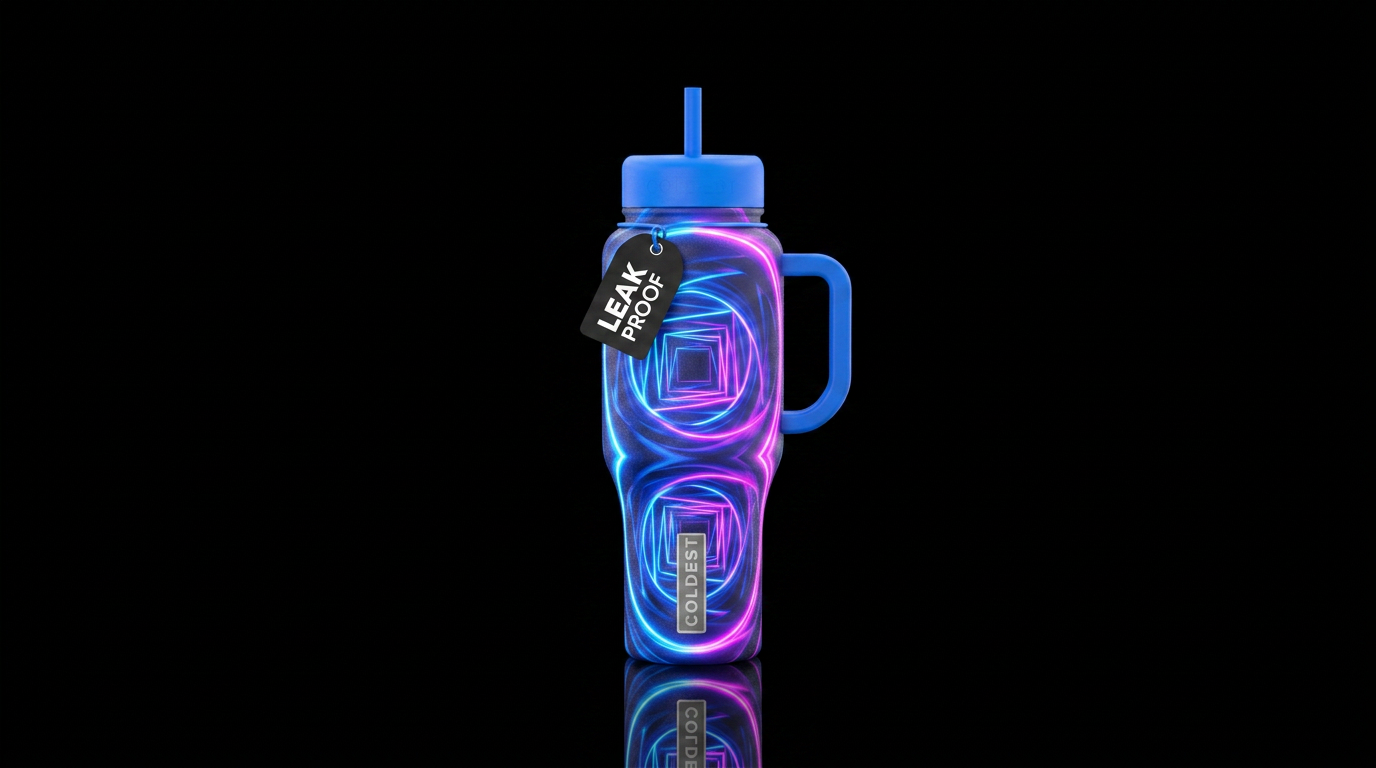 3d illusion glow water bottle design
