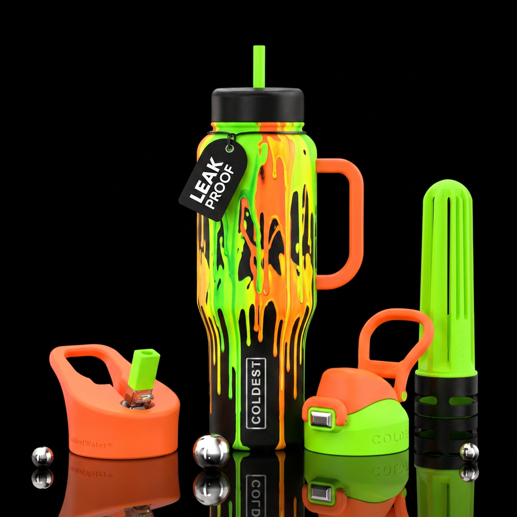Neon Drip water bottle design