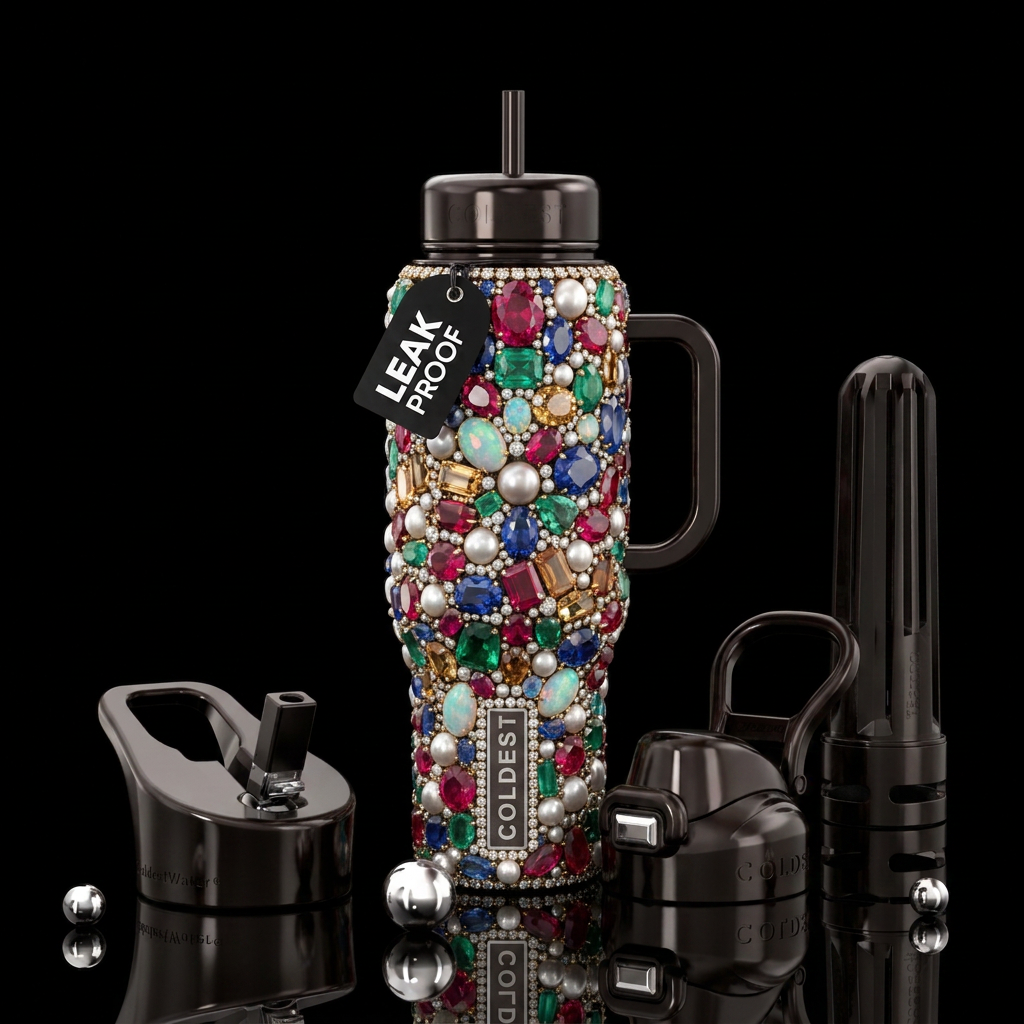 Fabulous Gem Stones water bottle design