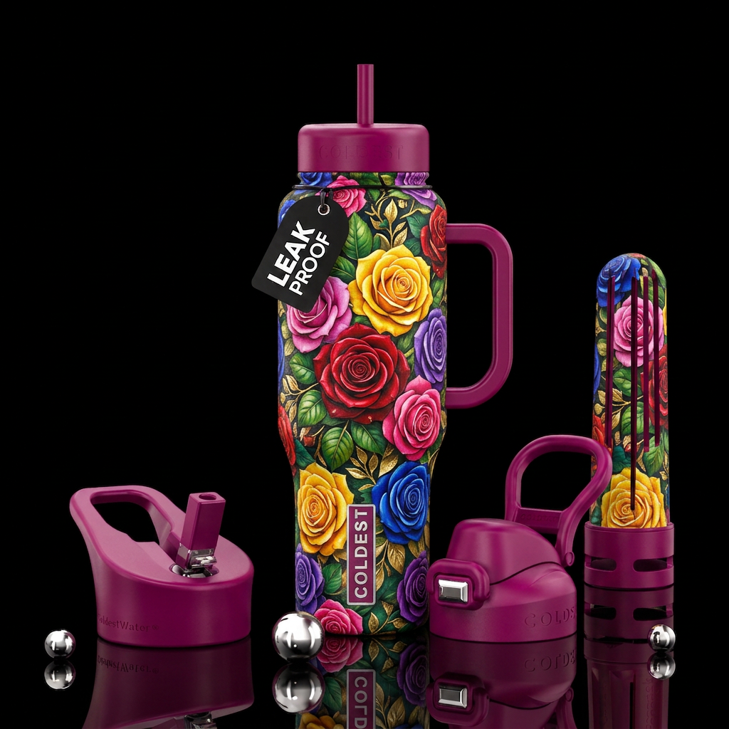 Forever roses water bottle design