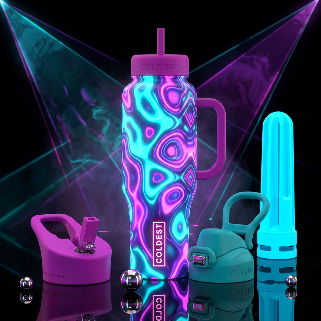 90’s club vibes water bottle design