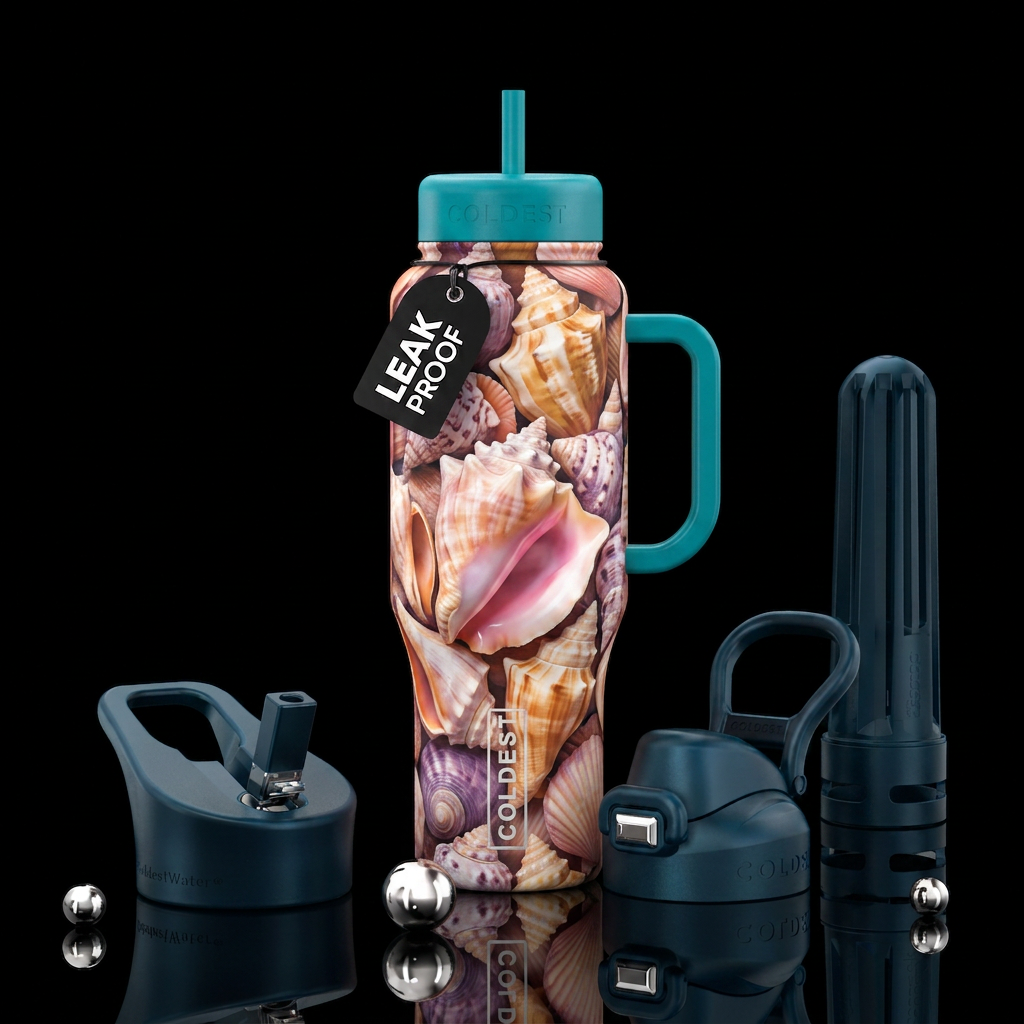 Conch shells water bottle design