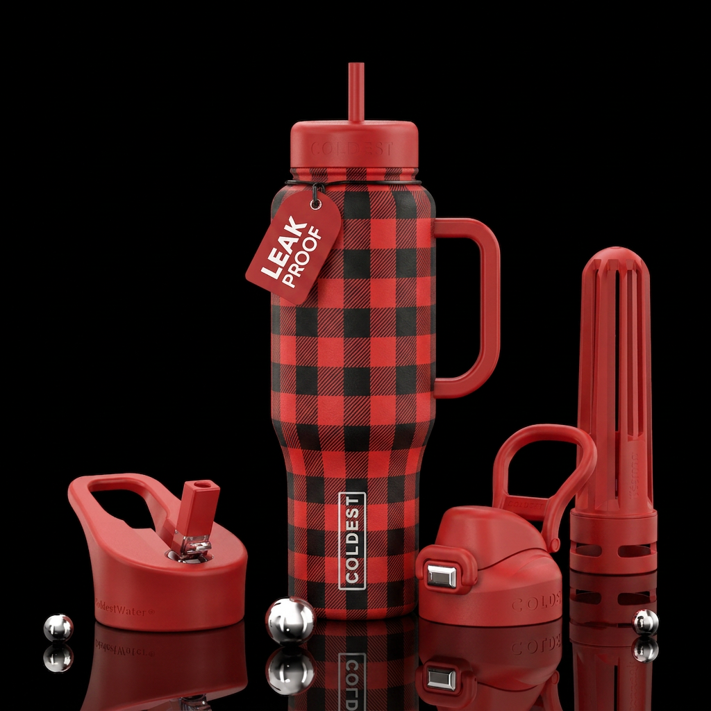 Buffalo checkers water bottle design