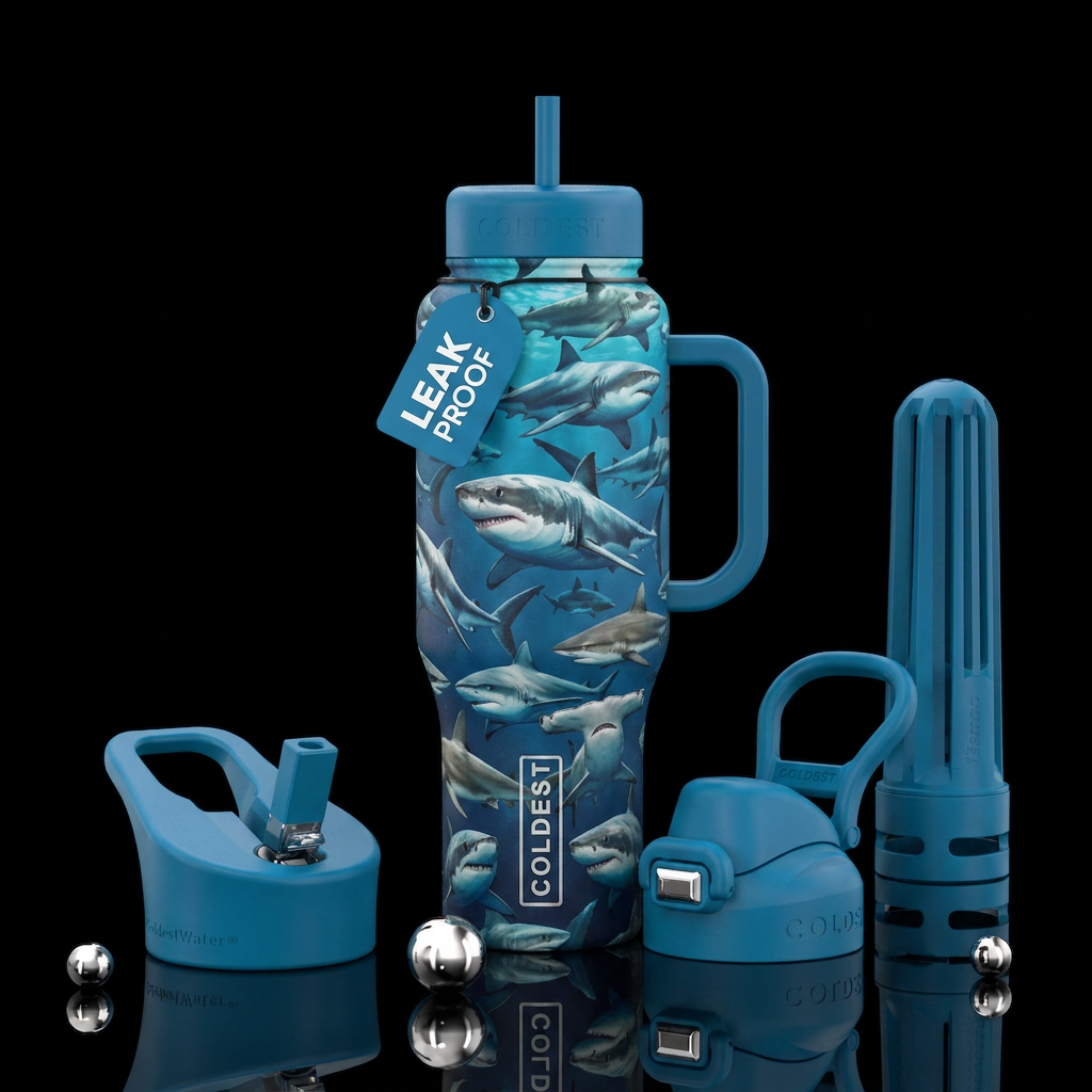 Sharks water bottle design