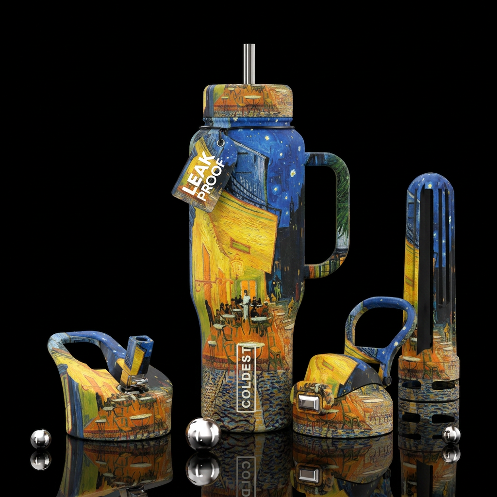 Vincent van Gogh Café water bottle design