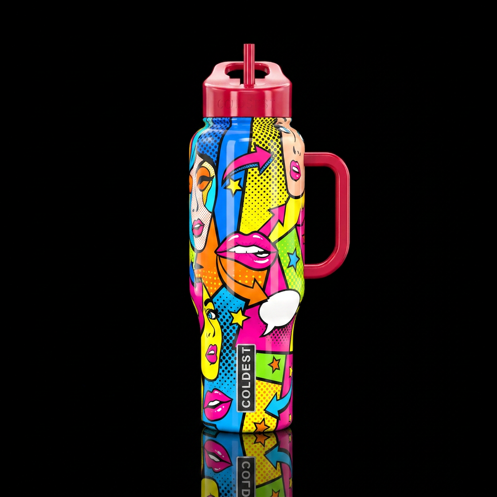 tim sidebottom Pop art water bottle design