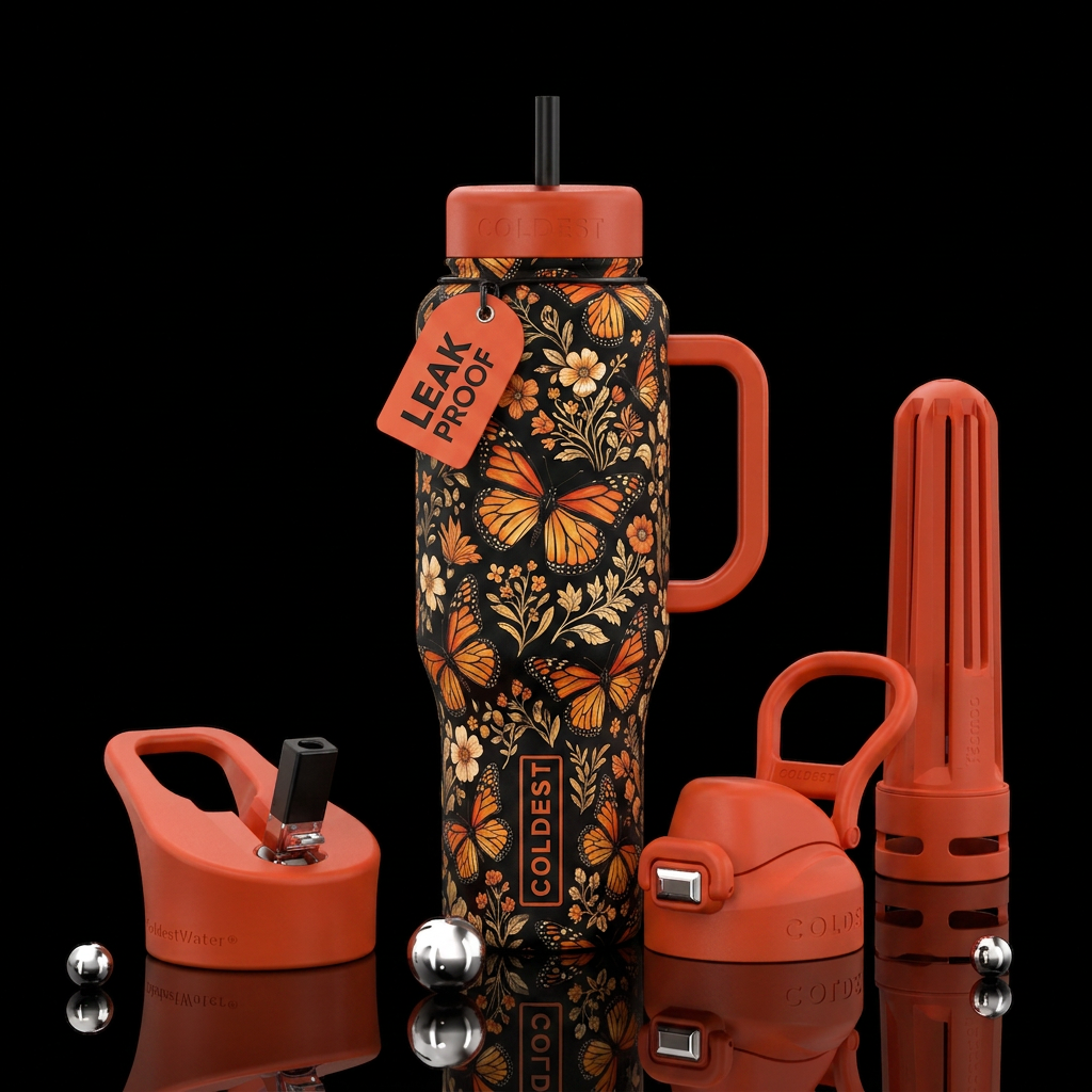 Monarc butterflies water bottle design