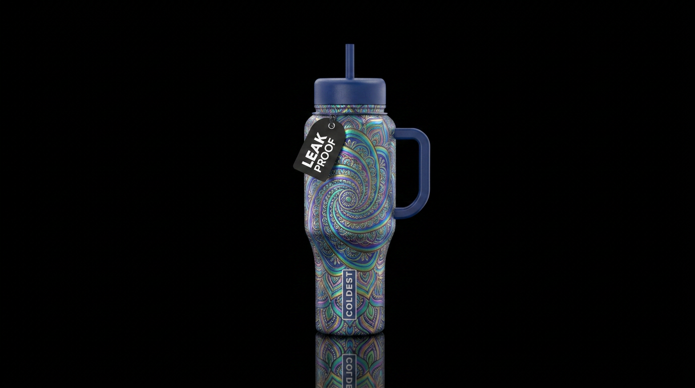 Mandala Effect water bottle design