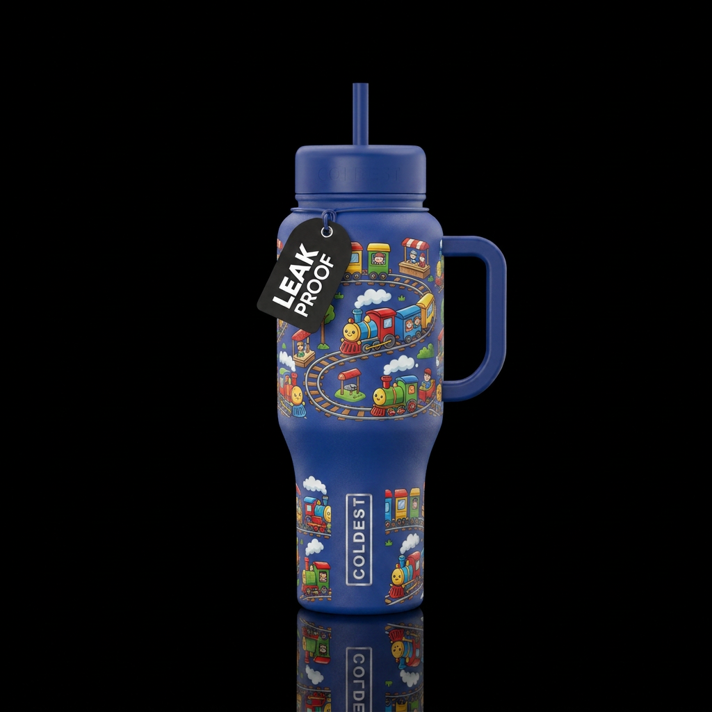 Baby Trains water bottle design