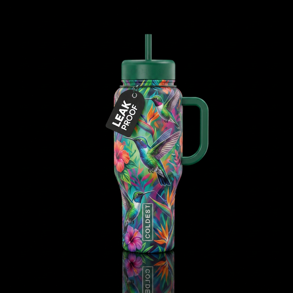 Hummingbirds water bottle design