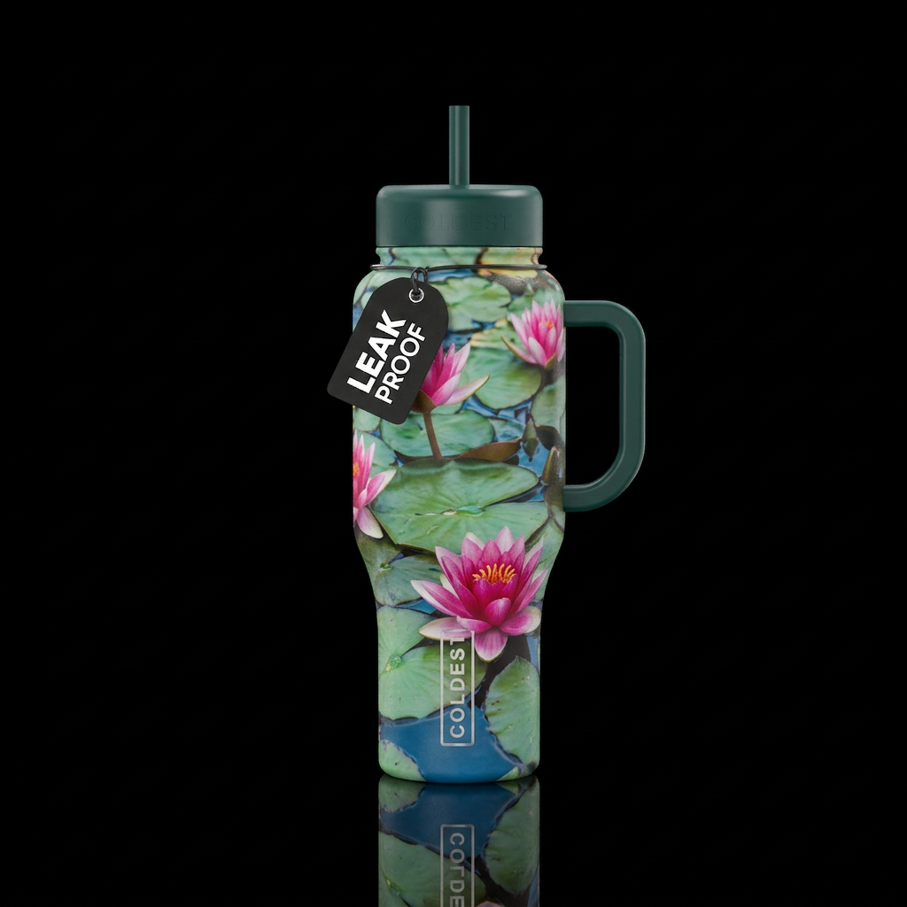 Water lilies water bottle design