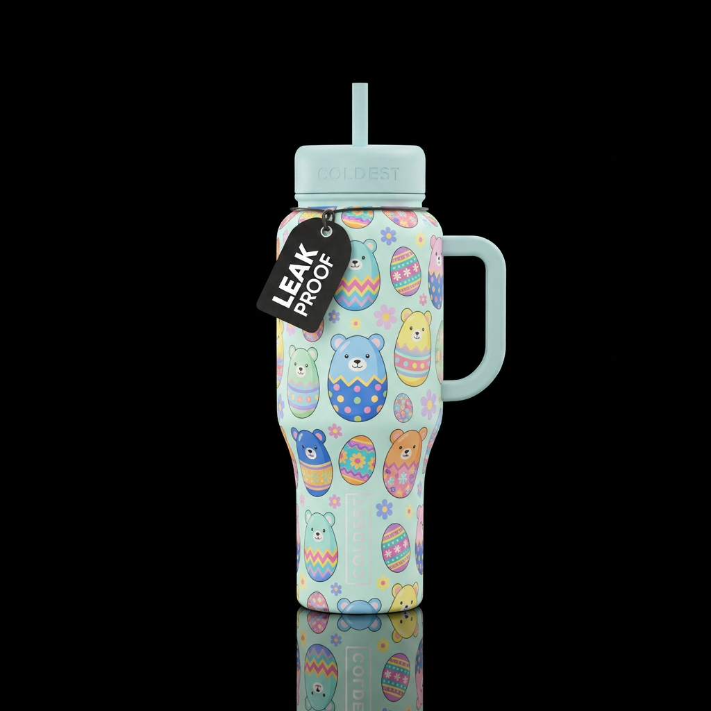 Easter egg bear water bottle design