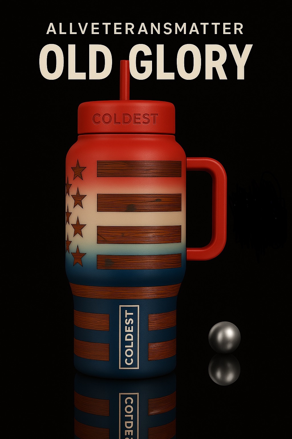 OLD GLORY GLOWIE 2 water bottle design