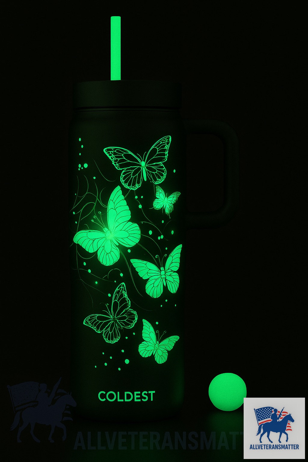 glowie butterflies 3 water bottle design