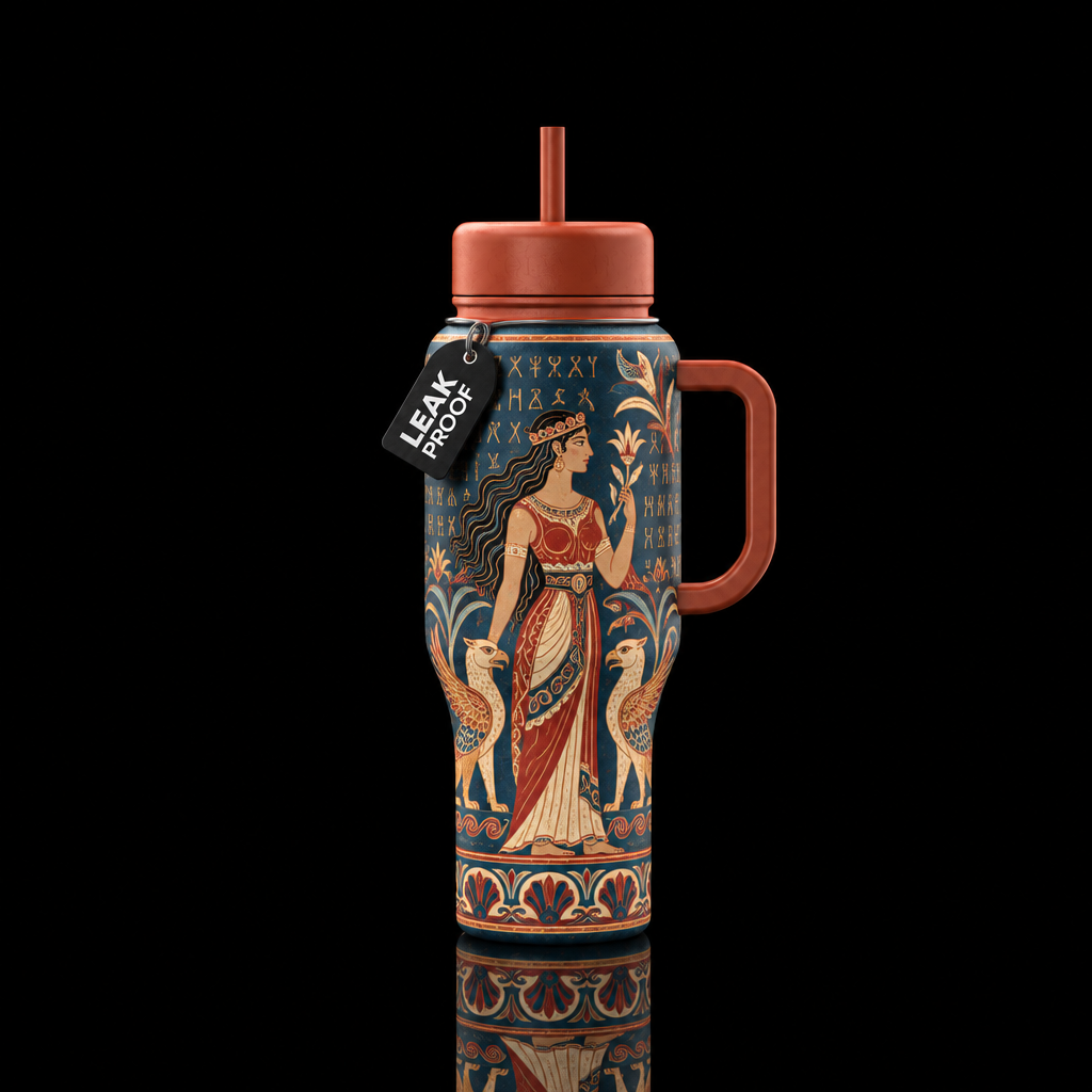 Minoan Goddess water bottle design