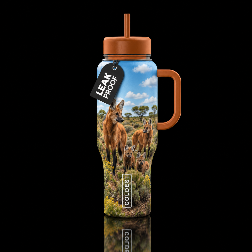 Maned Wolf water bottle design