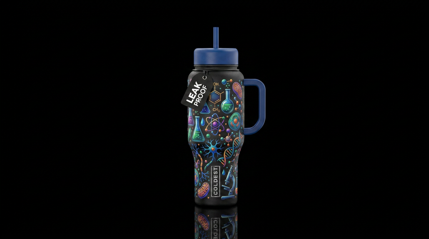 Science chemistry biology water bottle design