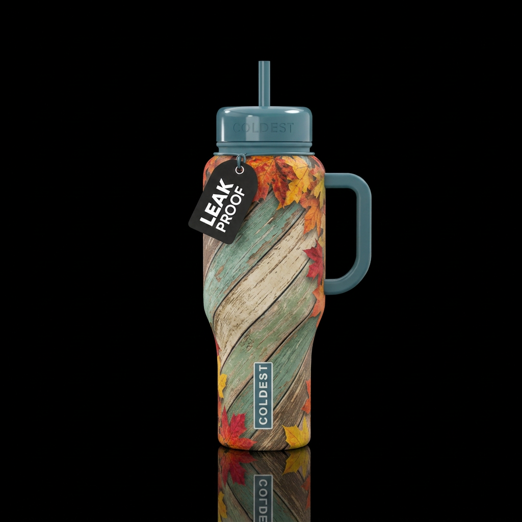 Autumn morning water bottle design
