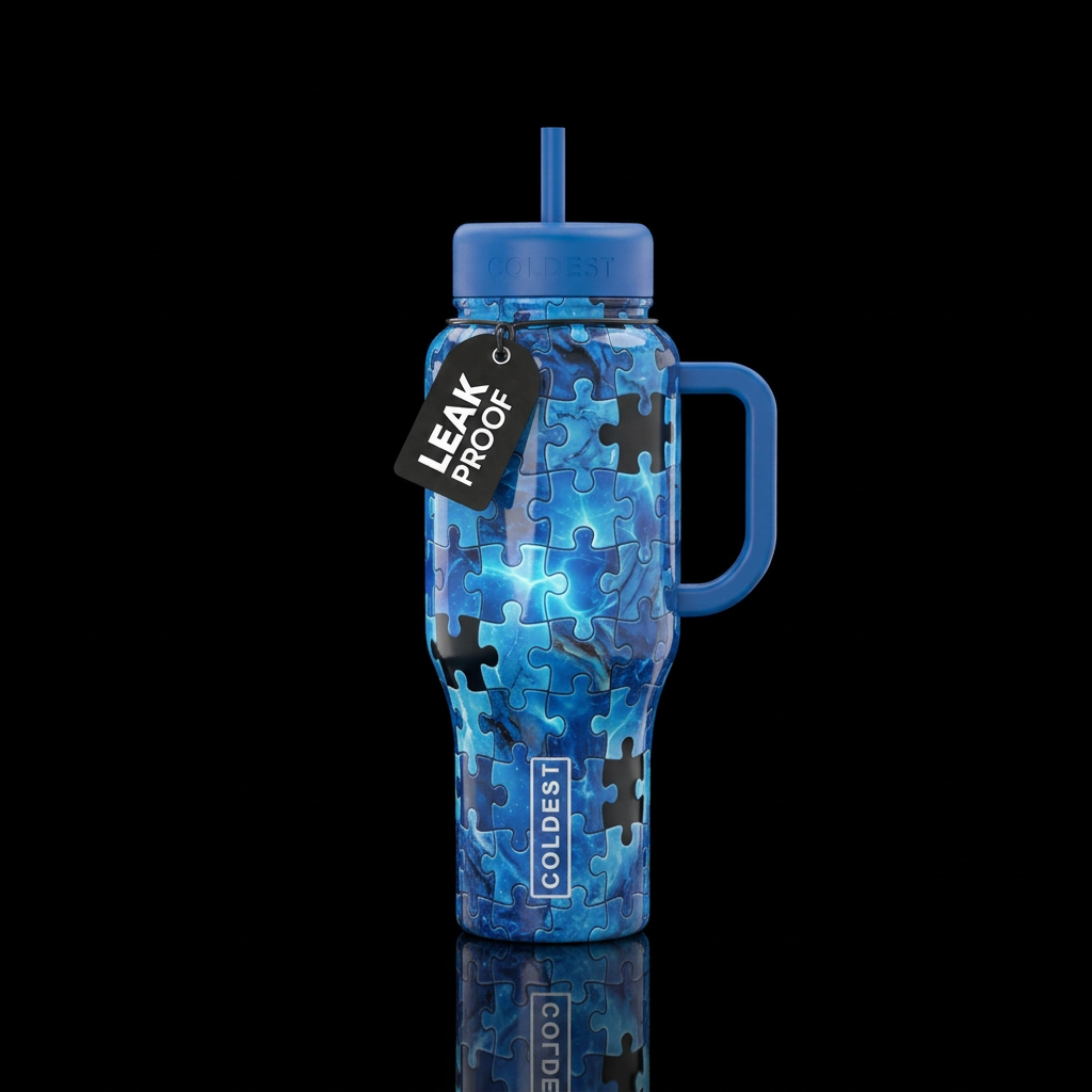 Puzzle water bottle design
