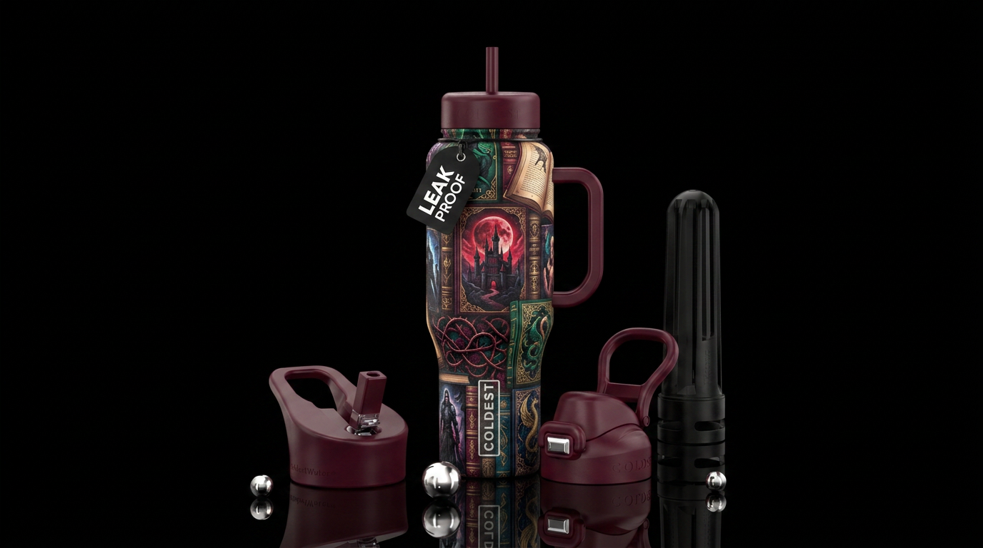 Dark romance books fantasy water bottle design