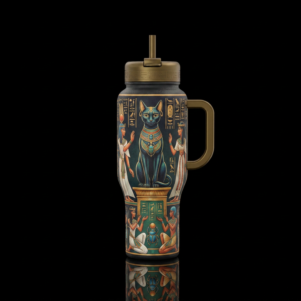 Bastet the forgotten goddess water bottle design