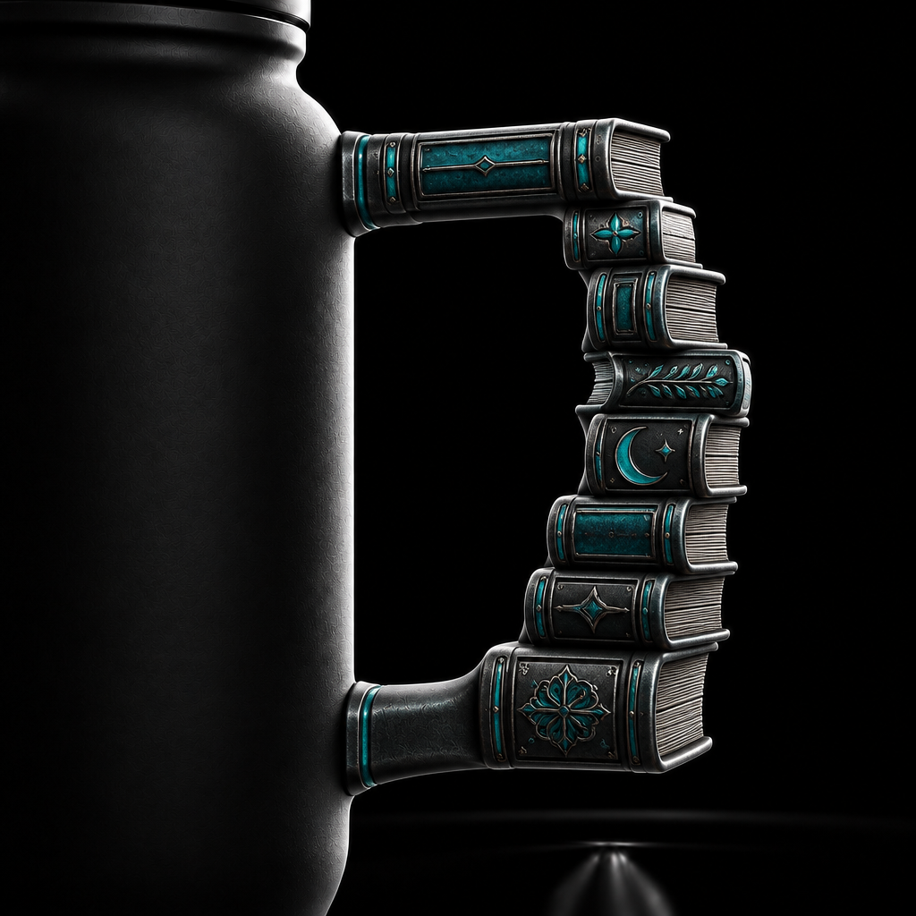 Dark read water bottle design