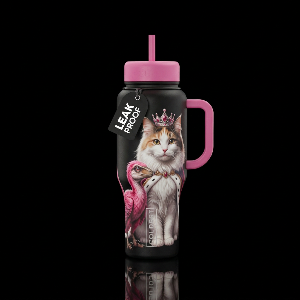Princess donut. The cat from dungeon crawler Carl.... water bottle design